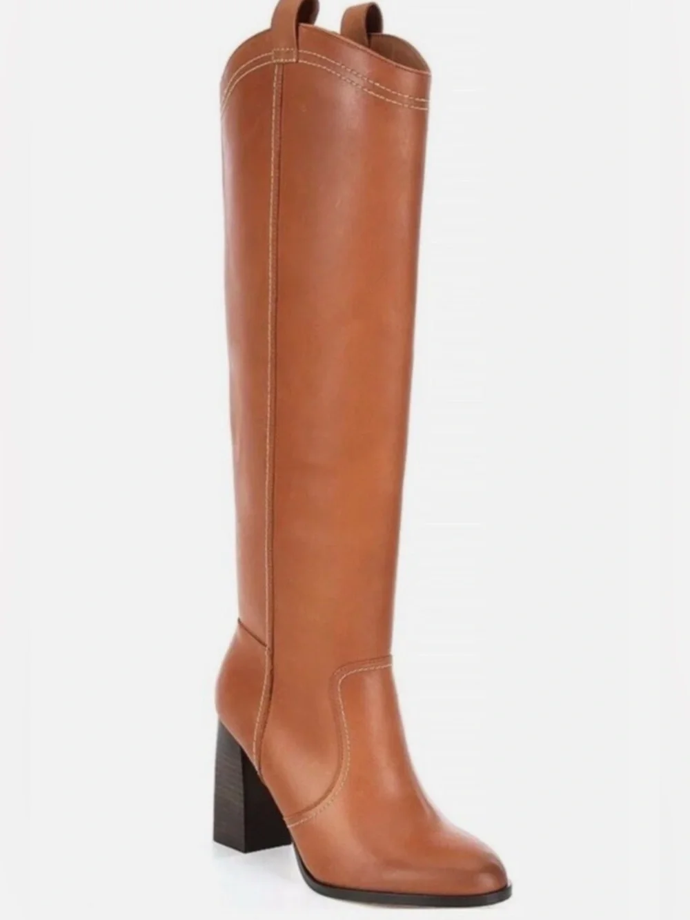Deltan Brianne Women's Size 8M Western Tall Brown Classy Chic Leather Boots - Picture 4 of 15